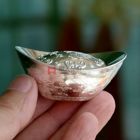 深圳銀行定制足銀元寶純銀禮品定制純銀紀(jì)念品