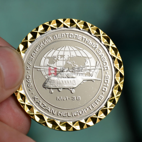 航空公司飛機(jī)制造公司純金銀紀(jì)念章定制