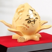 純金壽桃定制黃金壽桃，絨沙金壽桃，千足鑄金壽桃