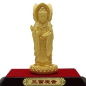 純金觀音、千足鑄金觀音擺件、絨沙金觀音佛像