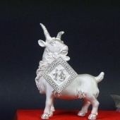 銀羊送福純銀擺件、電鑄擺件、純銀工藝禮品
