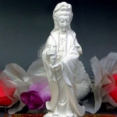 電鑄純銀工藝擺件，絨沙銀觀音菩薩佛像擺件禮品