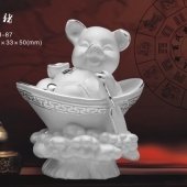 純銀生肖豬擺件、設(shè)計定做純銀工藝品擺件、純銀禮品定制