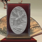 大展鴻圖銀質(zhì)紀念盤定制、定做銀質(zhì)純銀盤訂做