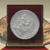 觀音賜福銀質(zhì)紀念盤制作、制做純銀銀盤