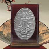 南海觀音純銀紀念銀盤定制、制作紀念銀盤