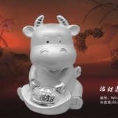 招財進(jìn)寶牛純銀工藝品