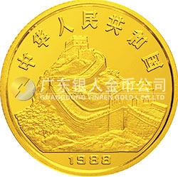 1988中國戊辰（龍）年生肖金銀鉑紀念幣8克圓形金質(zhì)紀念幣
