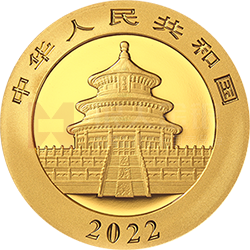 2022版熊貓貴金屬紀念幣30克圓形金質(zhì)紀念幣